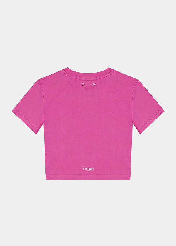TEAM WANG Pink Bodycon Short-Sleeved T-Shirt (Pre-Order)