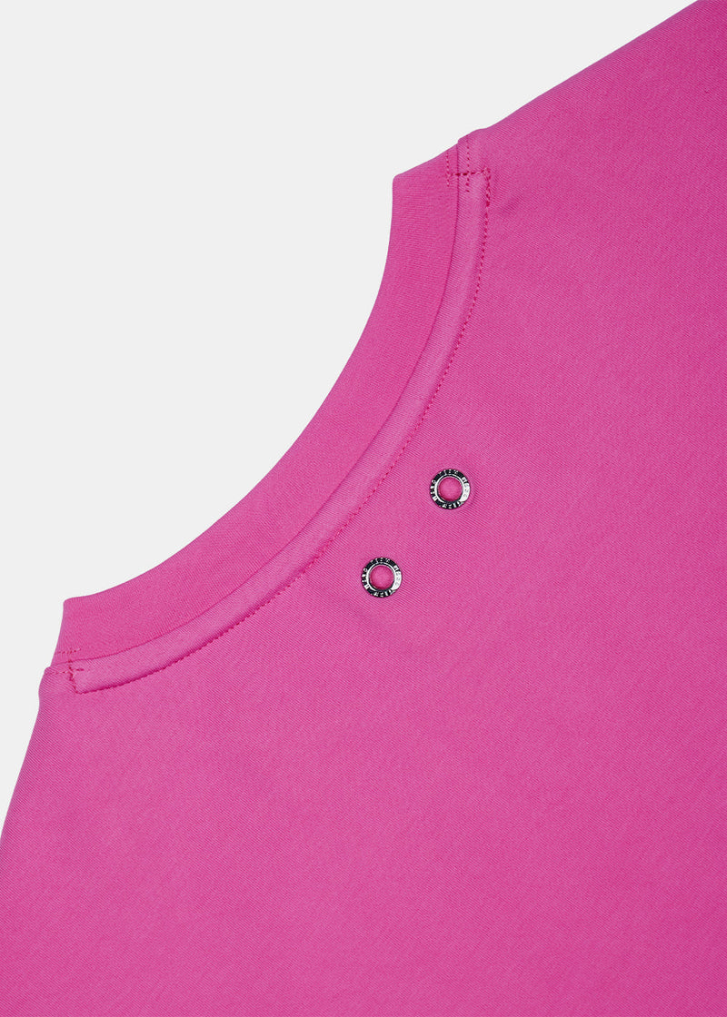 TEAM WANG Pink Bodycon Short-Sleeved T-Shirt (Pre-Order)