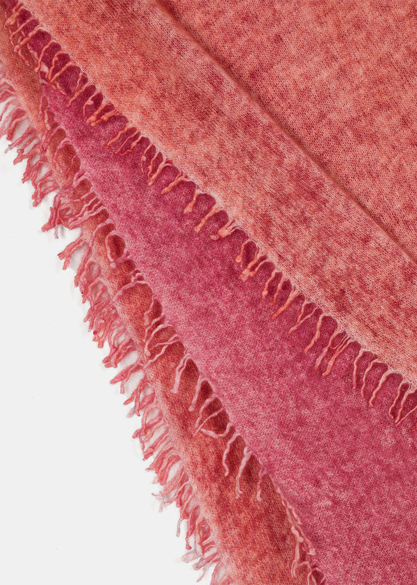 AVANT TOI Pink Fringed Cashmere Scarf
