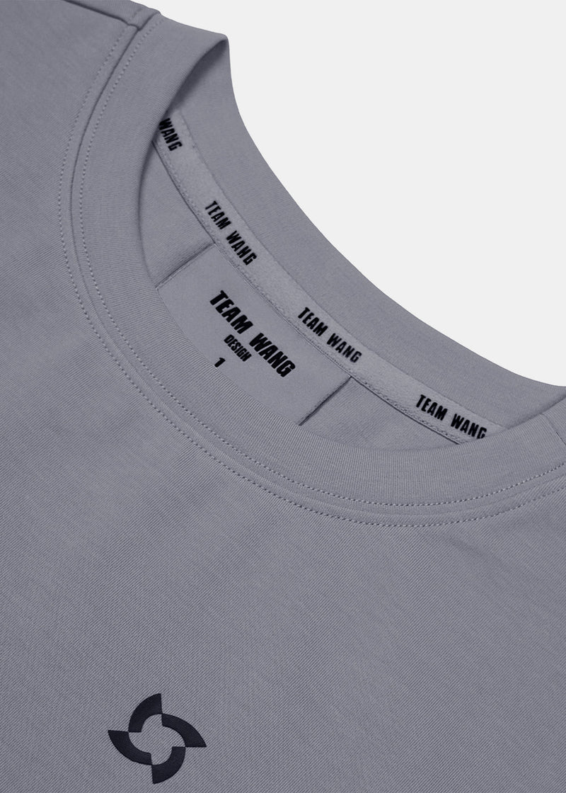 TEAM WANG Grey Bodycon Short-Sleeved T-Shirt (Pre-Order)