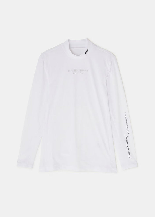 MASTER BUNNY EDITION White Long Sleeve High Neck Pullover-NOBLEMARS
