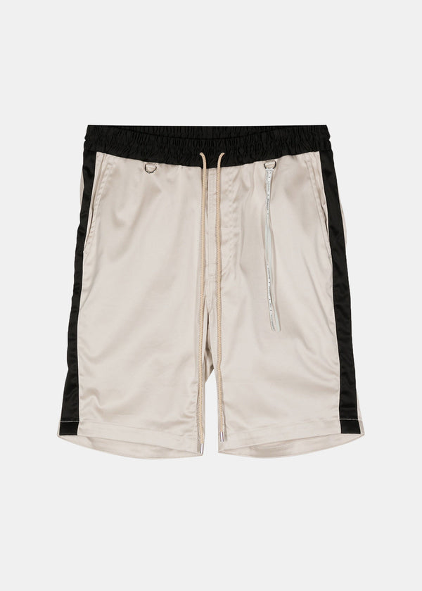 MASTERMIND JAPAN Off White/Black Colour-Block Cotton Shorts-NOBLEMARS