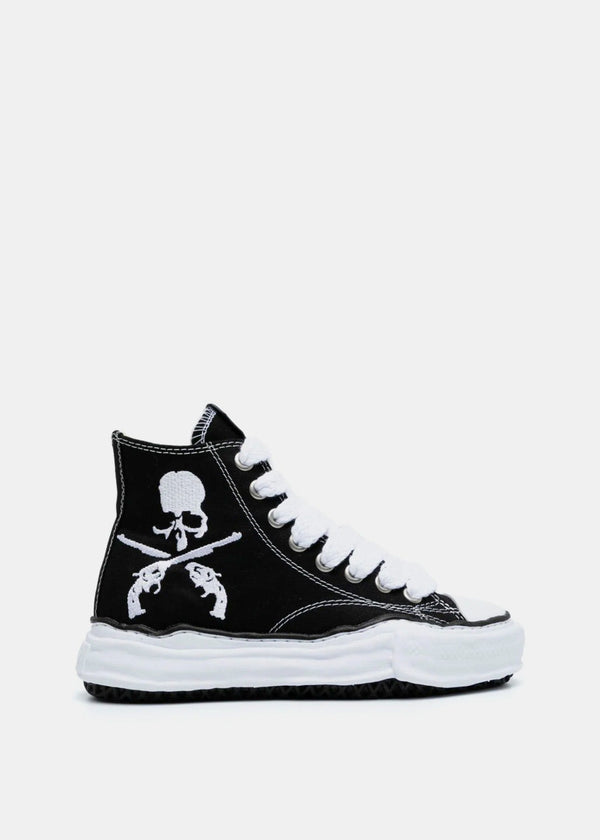 MASTERMIND JAPAN Black Skull-Print Canvas Sneakers