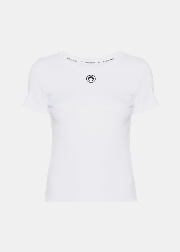 MARINE SERRE White Crescent Moon Organic-Cotton T-Shirt