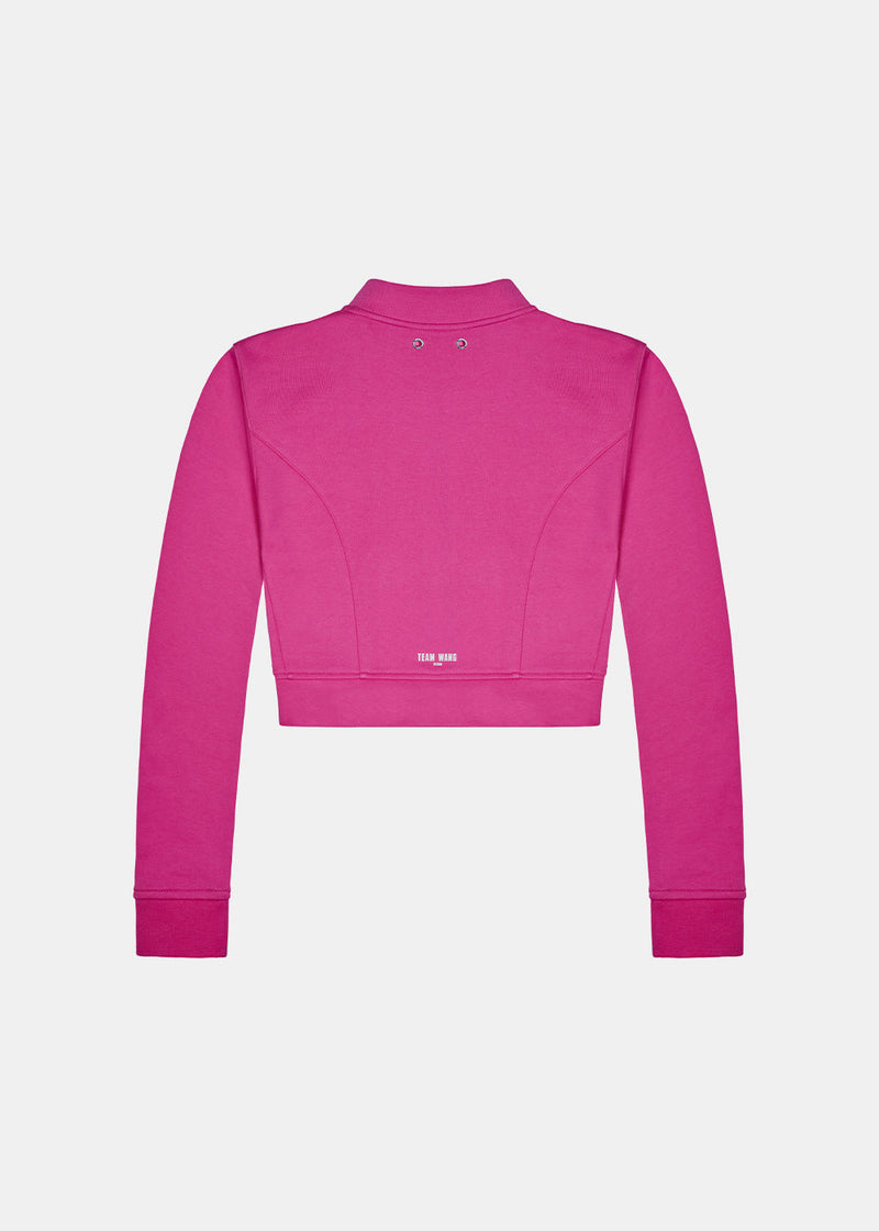 TEAM WANG Pink Zip-up Cropped Jacket (Pre-Order)