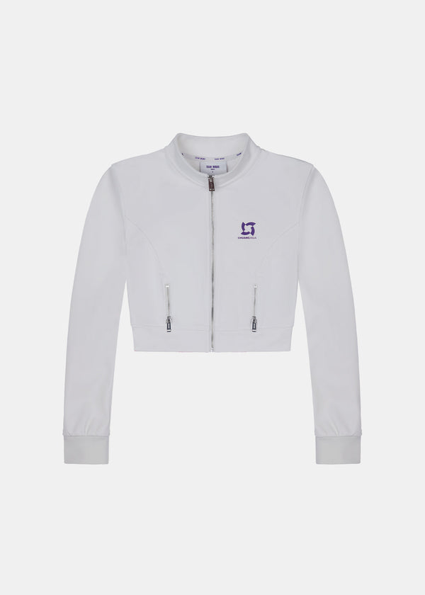 TEAM WANG White Zip-up Cropped Jacket (Pre-Order)
