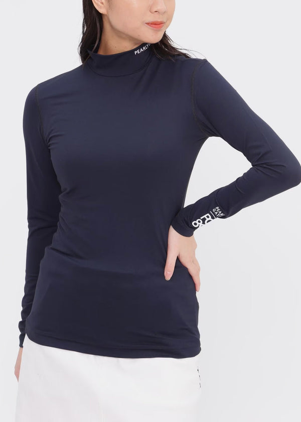 PEARLY GATES Navy Long Sleeve High Neck Pullover