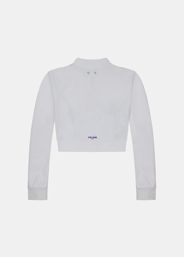 TEAM WANG White Zip-up Cropped Jacket (Pre-Order)