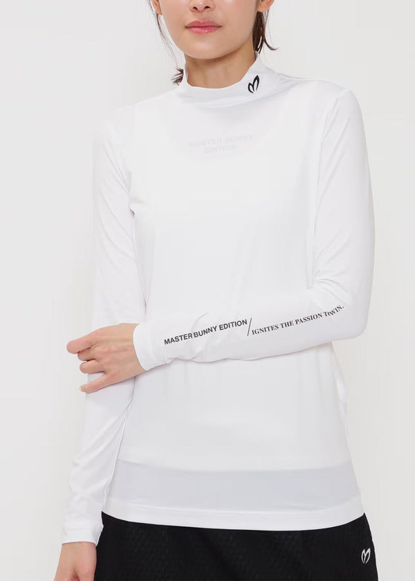 MASTER BUNNY EDITION White Jersey Long Dleeve High Neck Pullover