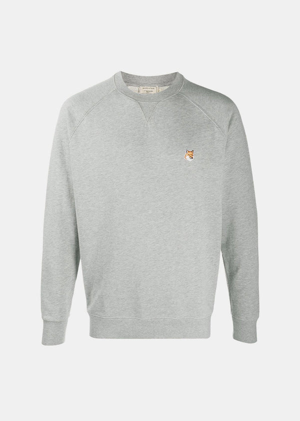 MAISON KITSUN?? Grey Fox Head Patch Classic Sweatshirt-NOBLEMARS