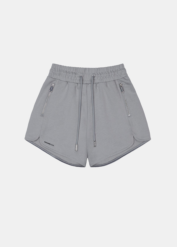 TEAM WANG Grey Zip-up Jersey Casual Shorts (Pre-Order)