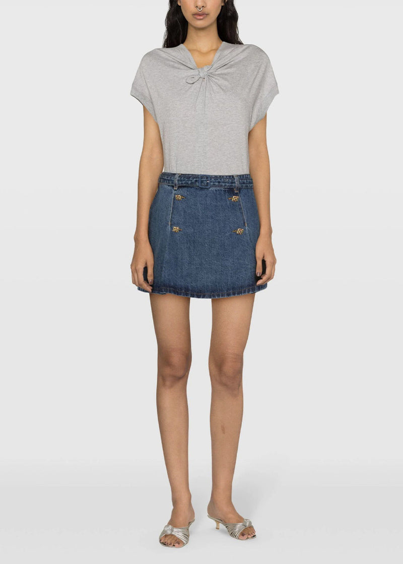 SELF-PORTRAIT Blue Rock Miniskirt-NOBLEMARS
