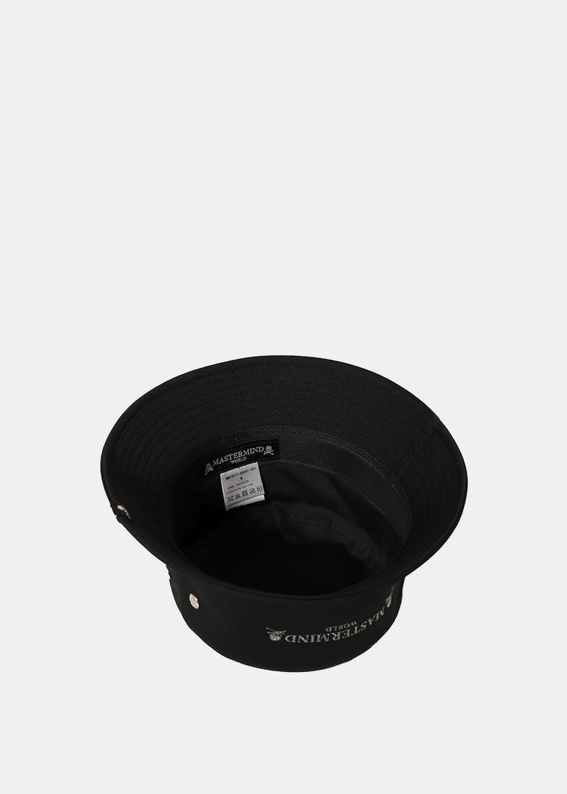 MASTERMIND WORLD Black Crystal Bucket Hat-NOBLEMARS