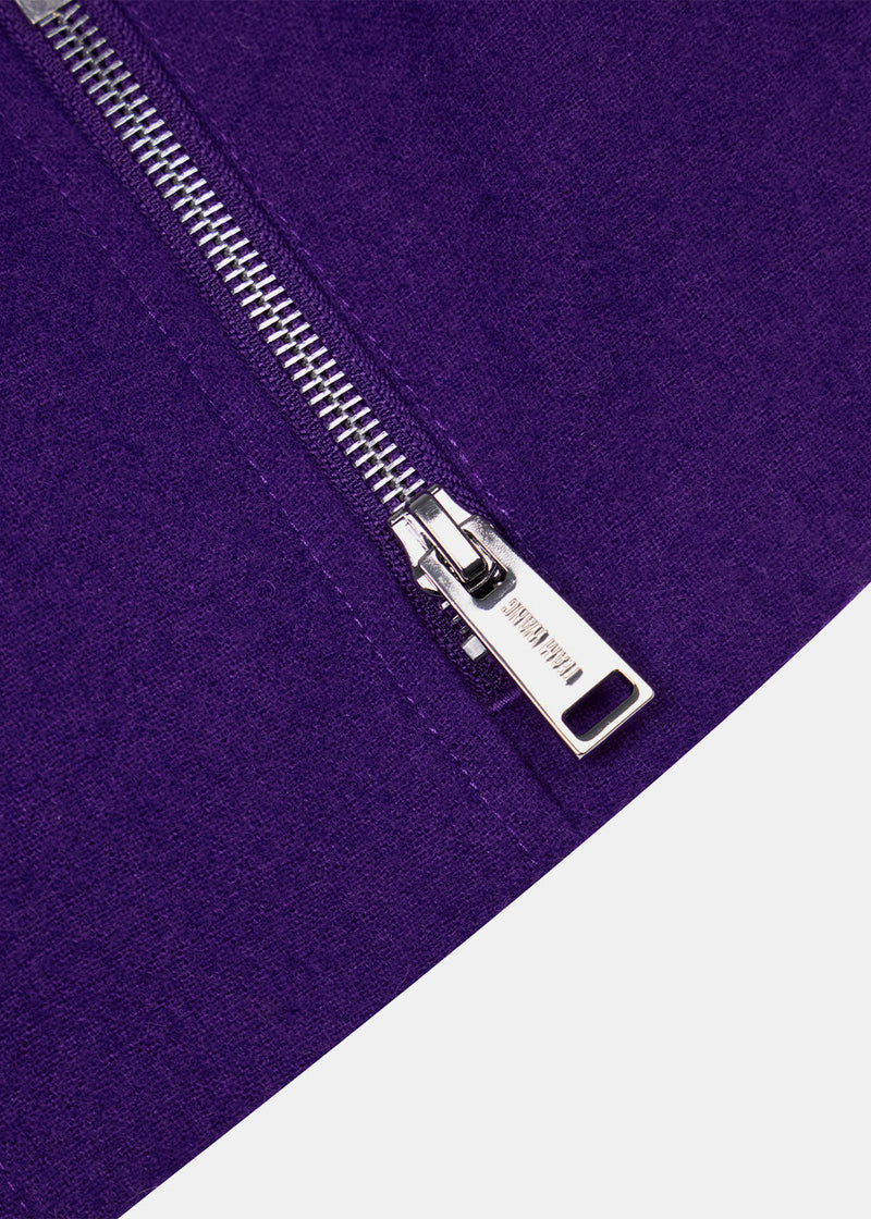 TEAM WANG Purple Flat-Collar Zip-Up Cropped Jacket (Pre-Order)