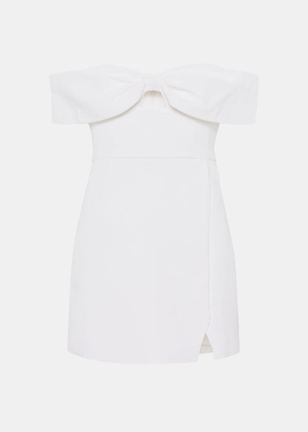 SELF-PORTRAIT White Off-Shoulder Mini Dress-NOBLEMARS