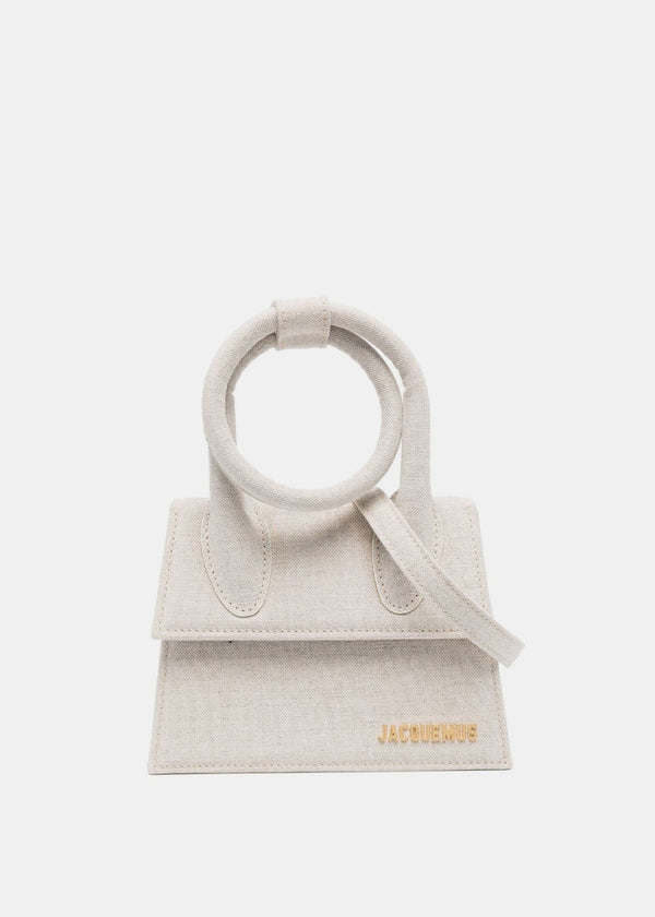 JACQUEMUS Light Greige 'Le Chiquito Noeud' Coiled Bag