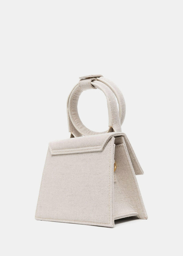 JACQUEMUS Light Greige 'Le Chiquito Noeud' Coiled Bag