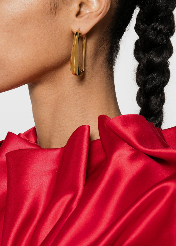JACQUEMUS Gold Les Boucles Ovalo Earrings