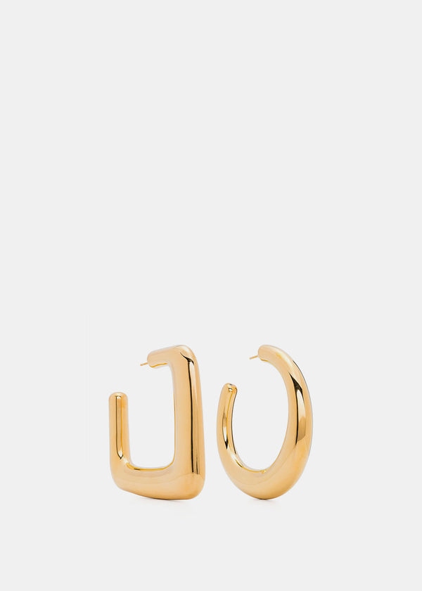 JACQUEMUS Gold Les Grandes Creoles Ovalo Earrings