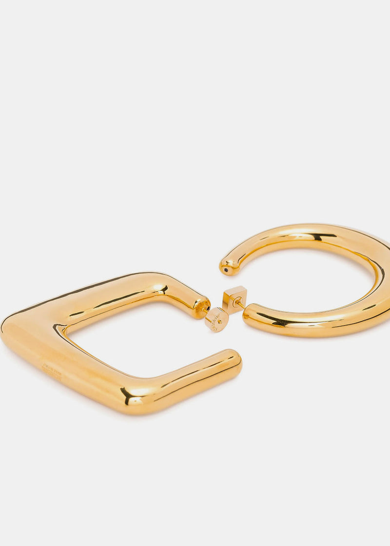 JACQUEMUS Gold Les Grandes Creoles Ovalo Earrings