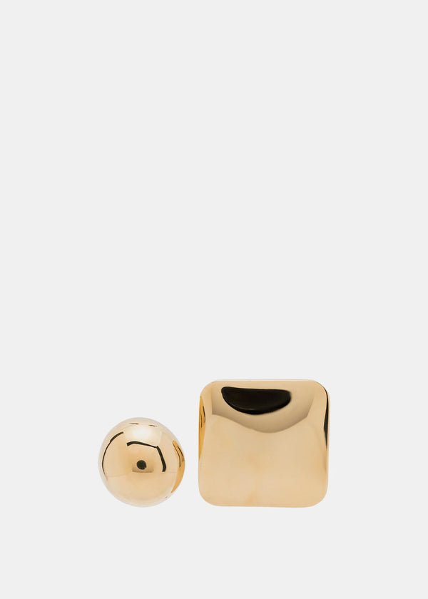 JACQUEMUS Gold Les Rond Carre Earrings