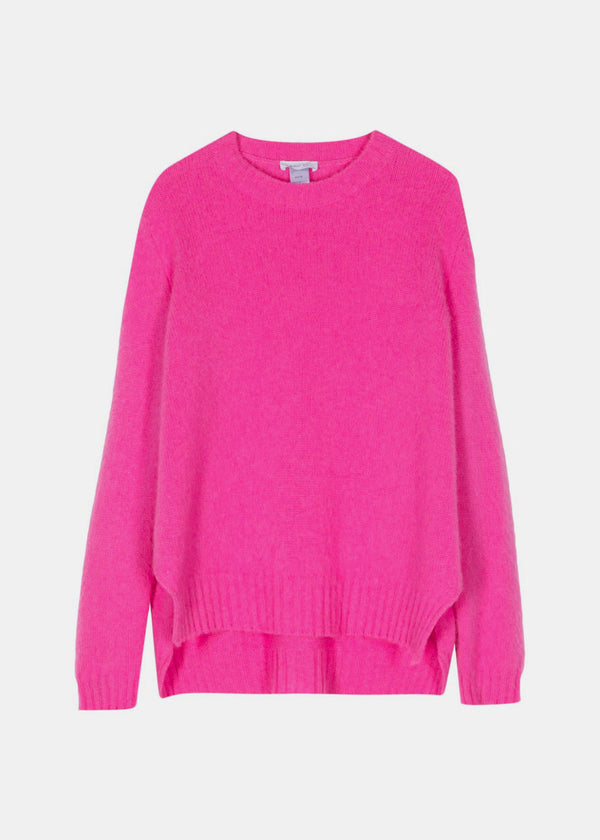 AVANT TOI Pink Over Round Neck Pullover In Cashmere With Slits-NOBLEMARS