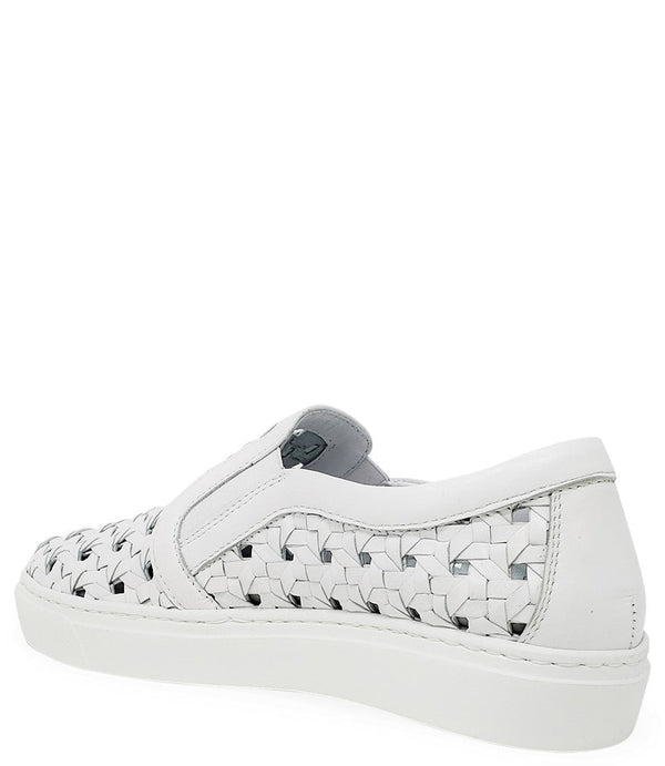 Madison Maison™ White Leather Woven Sneaker-NOBLEMARS