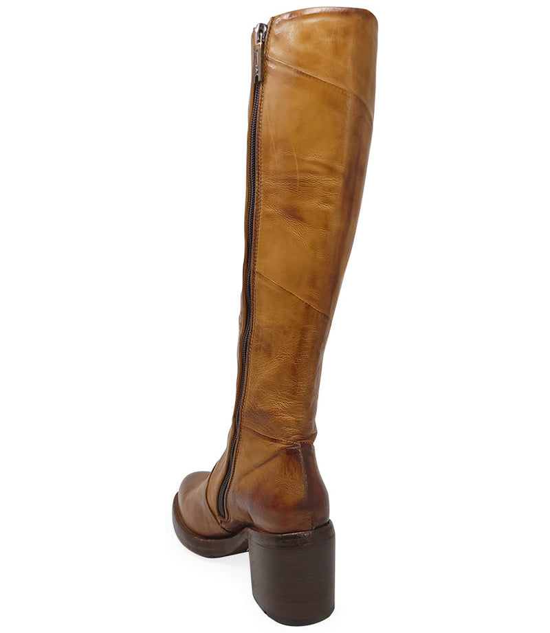 Madison Maison™ Brown Leather Platform Knee High Boot-NOBLEMARS
