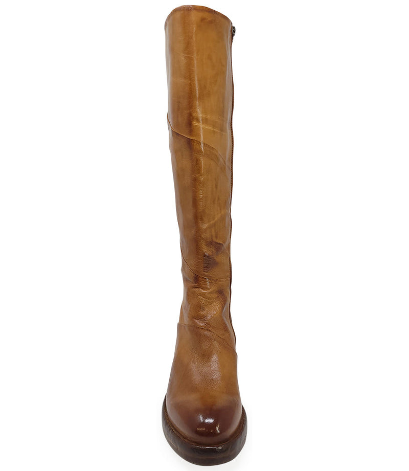 Madison Maison™ Brown Leather Platform Knee High Boot-NOBLEMARS