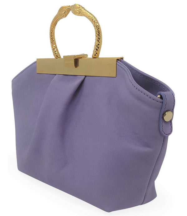 Madison Maison™ Lavender Leather Min Bag With Snake Handle-NOBLEMARS