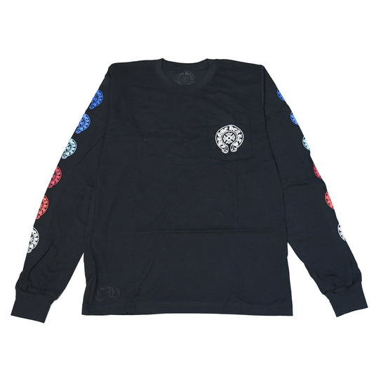 Chrome Hearts Multicolor Horseshoe Logo L/S T-Shirt Black - NOBLEMARS