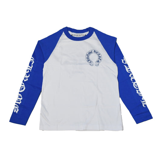 Chrome Hearts CH Baseball L/S T-Shirt Blue/White - NOBLEMARS