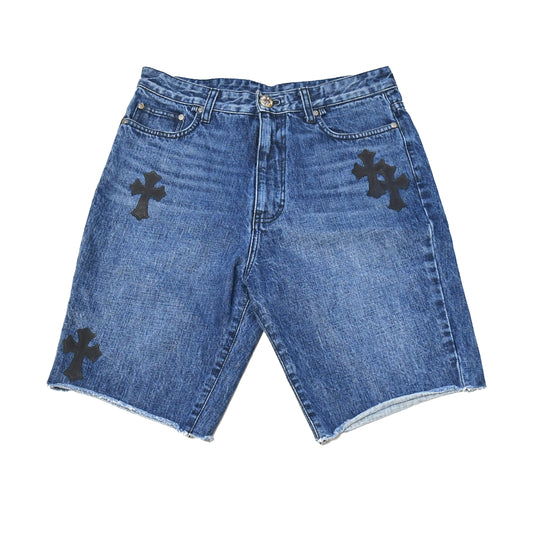 Chrome Hearts Denim Cross Patch Shorts - NOBLEMARS