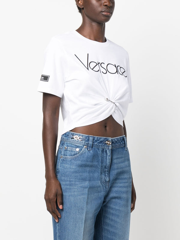 VERSACE Women Logo Jersey T-shirt-NOBLEMARS