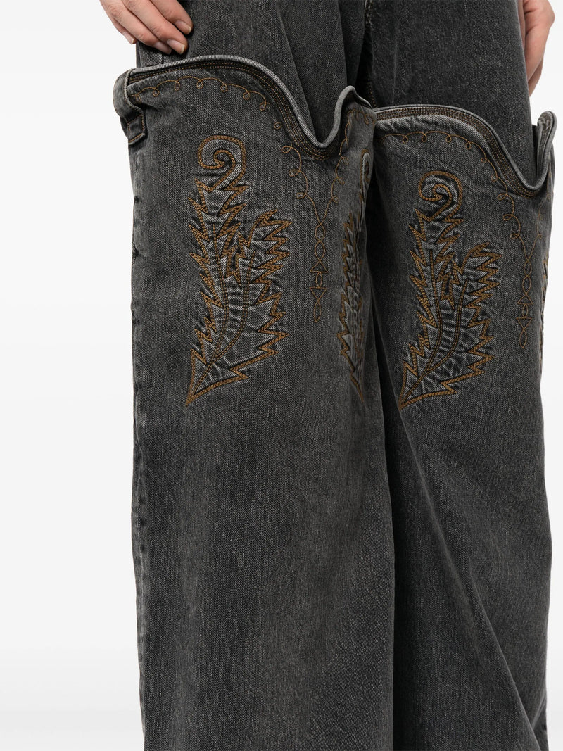 Y/PROJECT Unisex Evergreen Maxi Cowboy Cuff Jeans