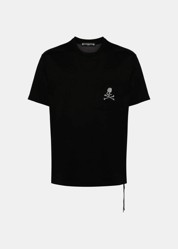 MASTERMIND WORLD Black Swing-Open Cotton T-Shirt