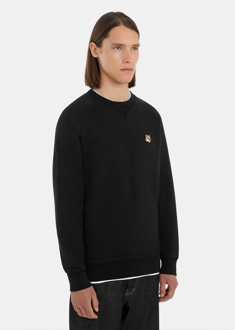 MAISON KITSUN?? Black Fox Head Patch Classic Sweatshirt-NOBLEMARS