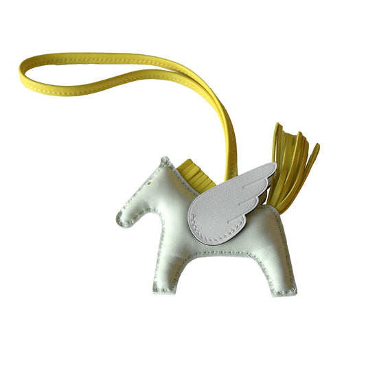 Hermes Rodeo Pegasus PM Charm White Yellow