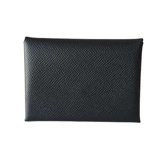 Hermes Calvi Epsom Card Holder Black