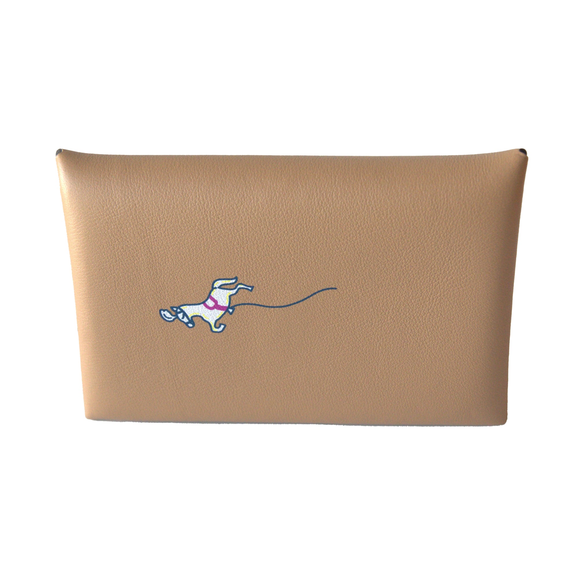 Hermes Calvi Duo Swift Jockey Card Holder Chai - NOBLEMARS