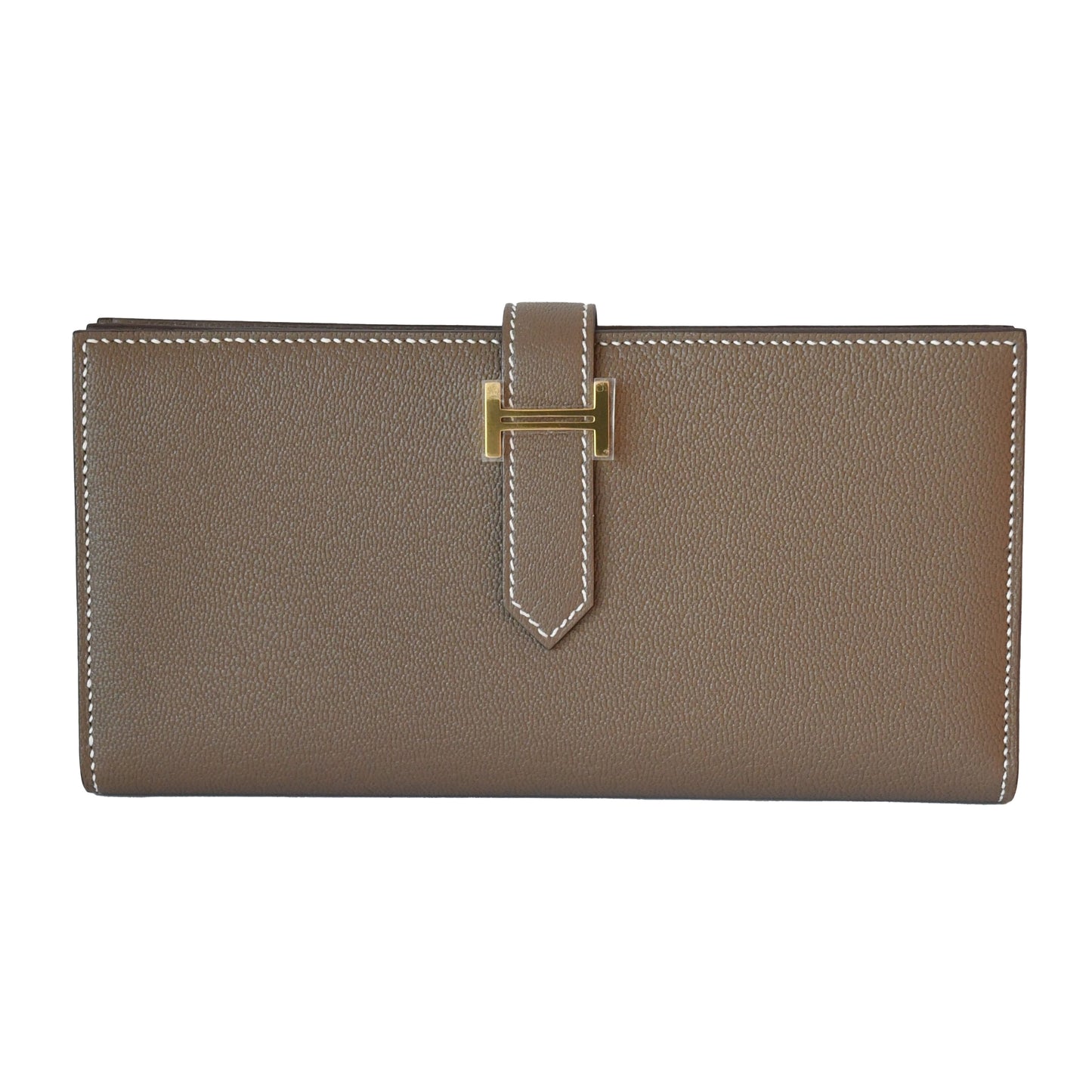 Hermes Bearn Epsom Wallet Gold Hardware Etoupe - NOBLEMARS