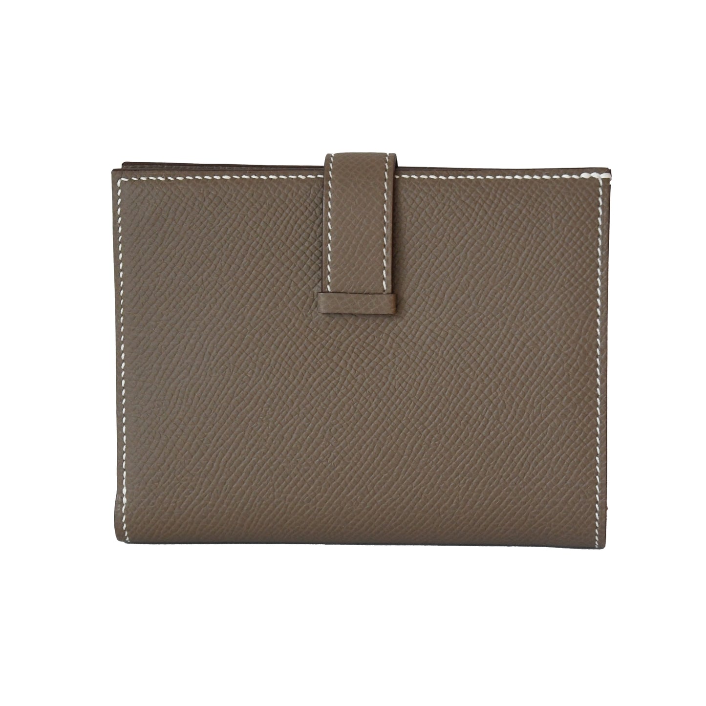 Hermes Bearn Epsom Compact Wallet Palladium Hardware Etoupe - NOBLEMARS