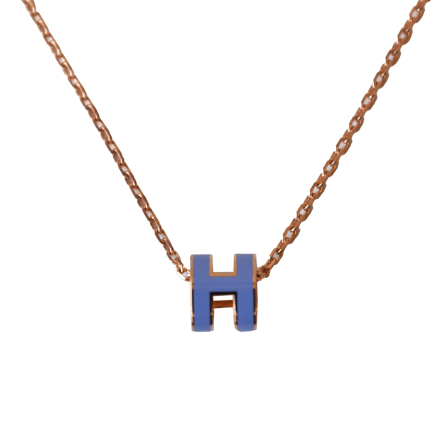 Hermes Mini Pop H Necklaces Gold Hardware Blue - NOBLEMARS