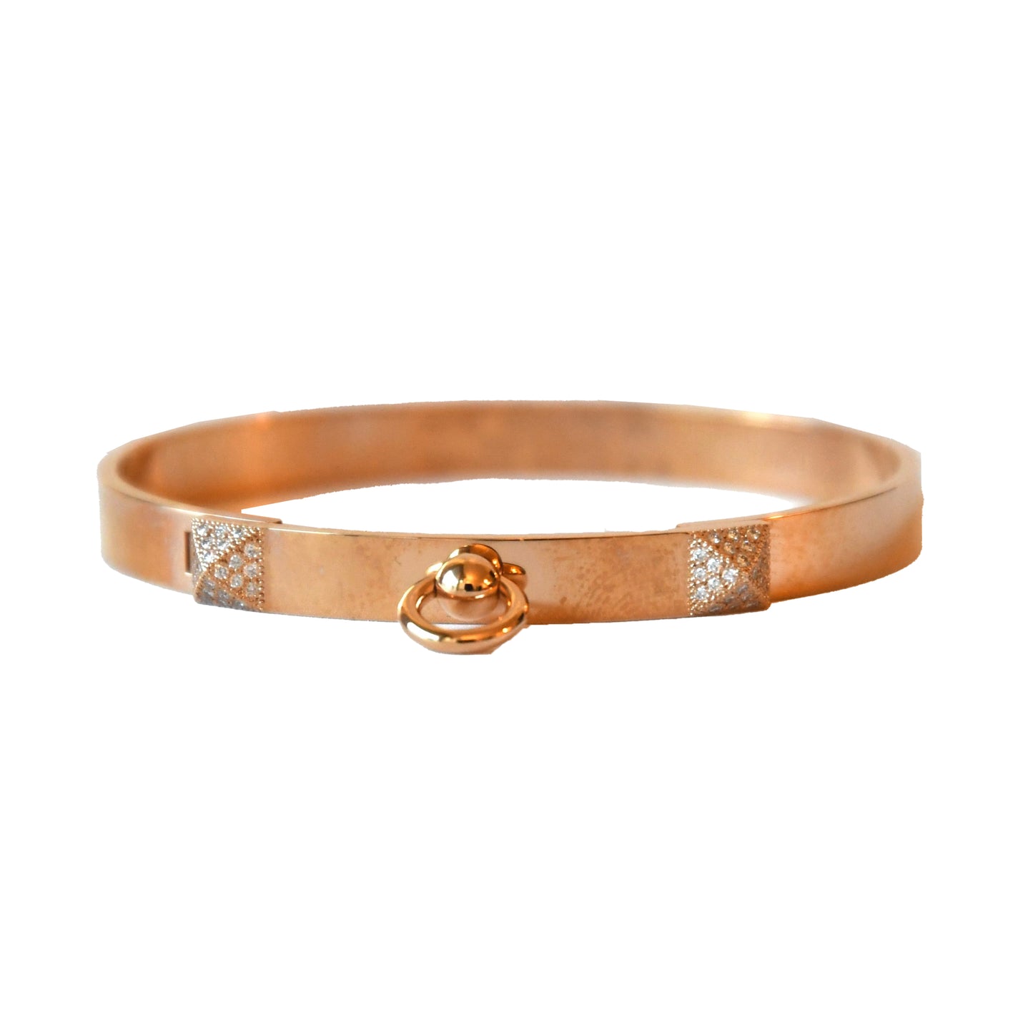 Hermes Collier De Chien 18K Diamond PM Bracelets Rose Gold - NOBLEMARS