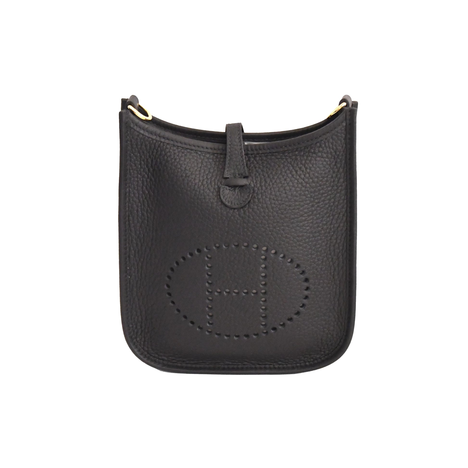 Hermes Mini Evelyne Gold Hardware Black - NOBLEMARS