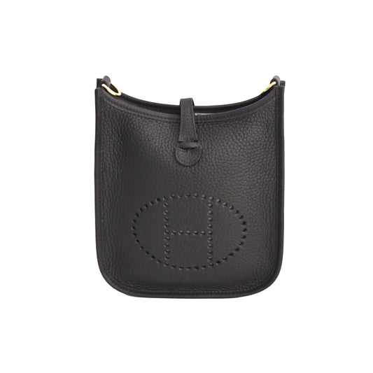 Hermes Mini Evelyne Gold Hardware Black