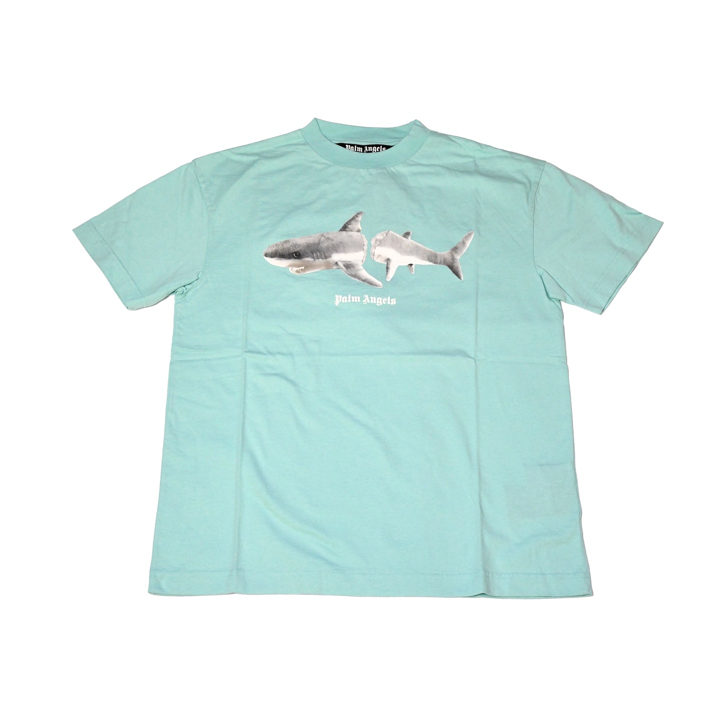 Palm Angels White Shark Classic T-Shirt Light Green White - NOBLEMARS