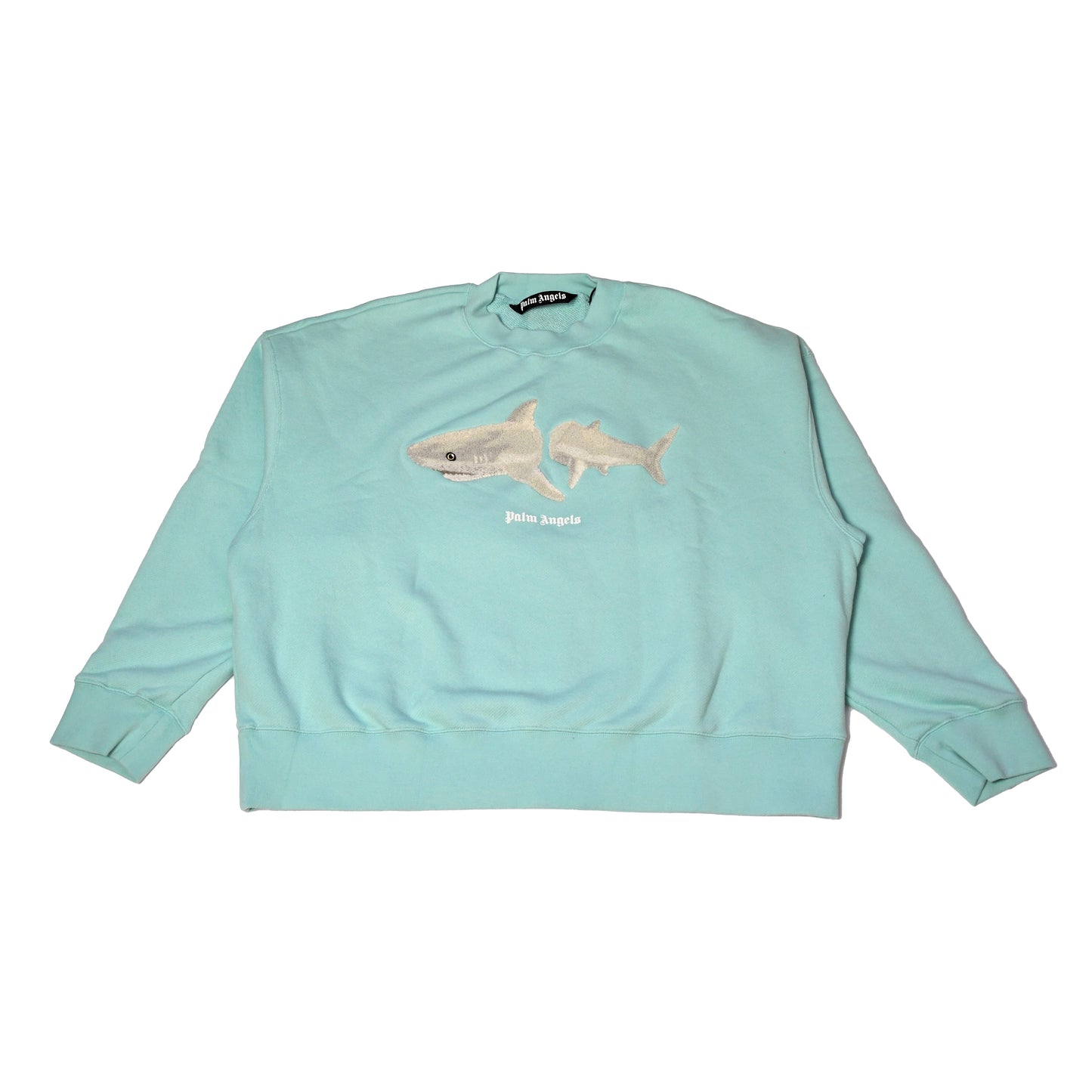 Palm Angels Shark Classic L/S T-Shirt Light Green White - NOBLEMARS