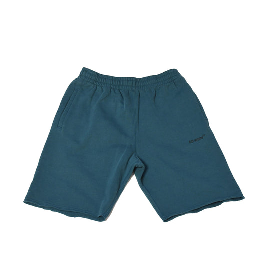 Off-White Diag Helvetica Shorts Green - NOBLEMARS