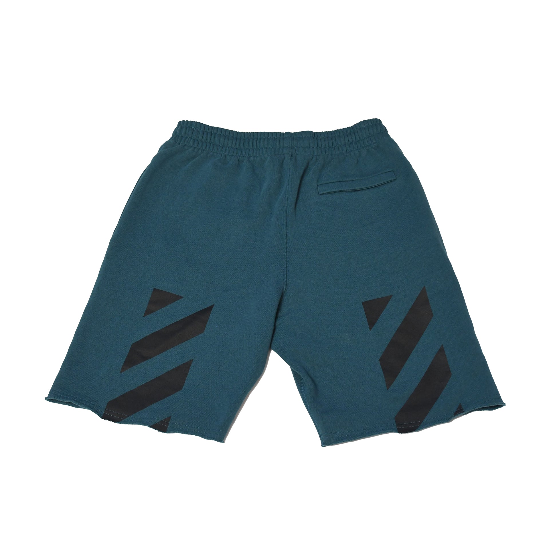 Off-White Diag Helvetica Shorts Green - NOBLEMARS